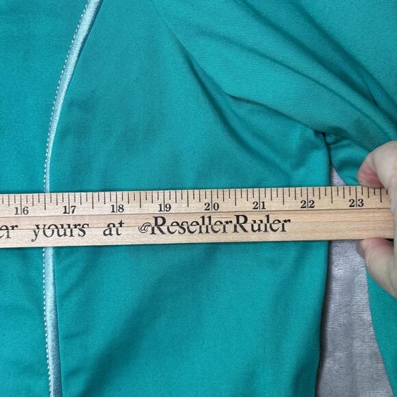 Bob Mackie Wearable Art Jacket Womens 1X Green Embroidered Floral Zip Up Retro - Picture 9 of 12